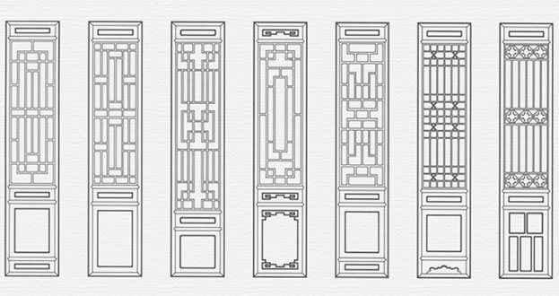 泰山常用中式仿古花窗图案隔断设计图